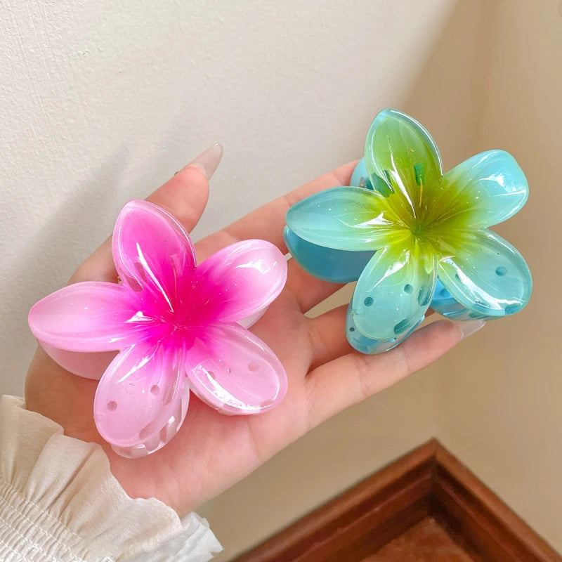Hawaiian Flower Hair Claw Clips Large Claw for Thick/Thin Hairpins for Women Girls Barrettes Beach Summer Hair Accessories Gifts