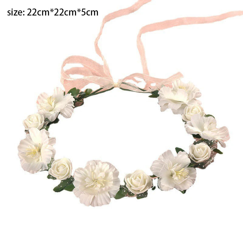 Hawaiian Wreath Bride Wedding Hair Accessories Simulation Flower Crown Headwear Children's Photo Hair Accessories Headbands