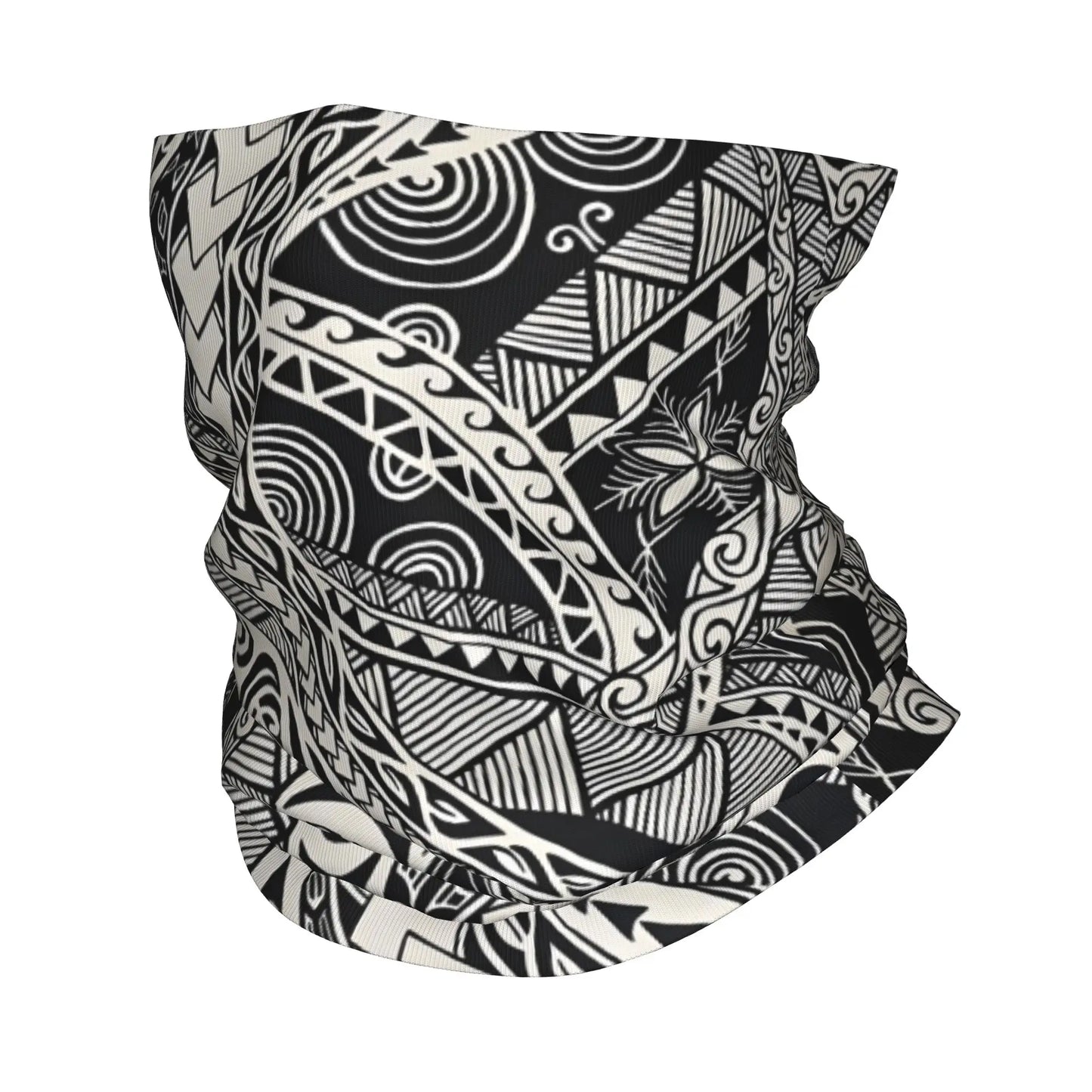 Custom Tribal Maori Warrior Bandana Neck Warmer Women Men Winter Ski Tube Scarf Gaiter Art Pattern Proud Face Cover