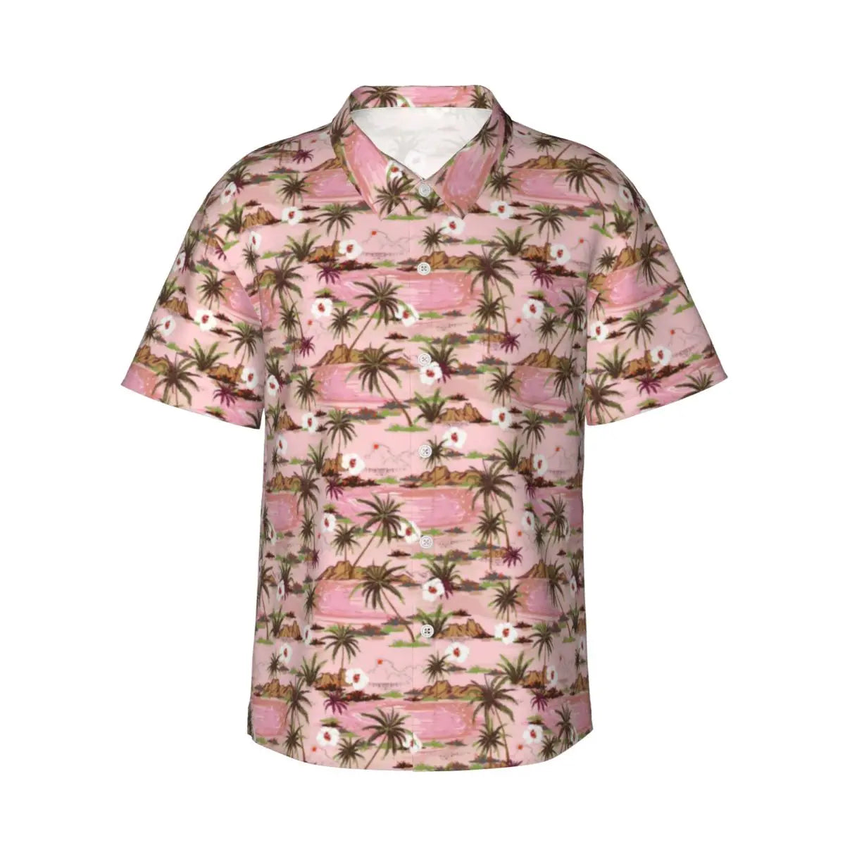 Hawaiian Shirt Vacation Tropical Palm Leaves Blouses Hawaiian Flowers Vintage Casual Shirts Men Short-Sleeve Streetwear Clothing
