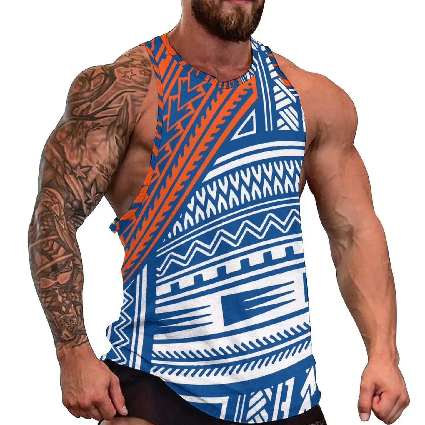 Polynesian Tribal Tank Tops Samoan Men Singlets Island Wear