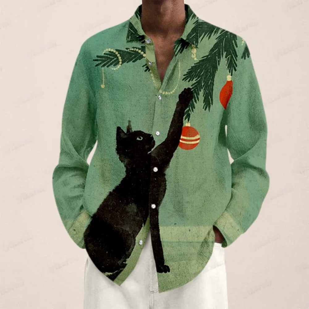 Hawaiian Men's Vocation Lapel Camisa Oversized Long Sleeve Shirts Flower 3d Print Fashion Men Women Beach Long Sleeve Blouse