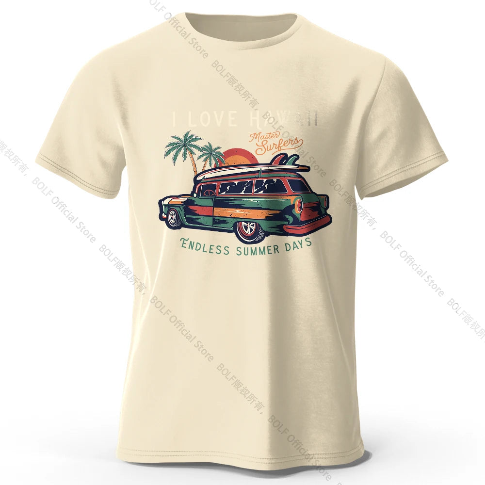 Hawaiian Holiday Printed Unisex Men Women T-Shirt Tees Tops 100% Cotton Aloha Flower Graphic Luau Party Outfit