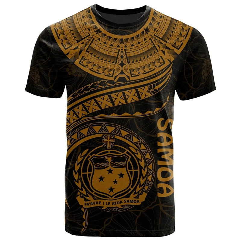Samoa Flag Map Graphic T Shirts Samoan National Emblem T Shirt For Men Clothes Polynesia Unisex Tshirt Casual Man Tee Women Tops