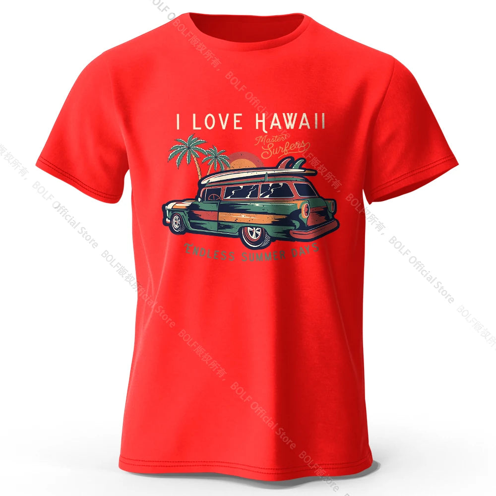 Hawaiian Holiday Printed Unisex Men Women T-Shirt Tees Tops 100% Cotton Aloha Flower Graphic Luau Party Outfit