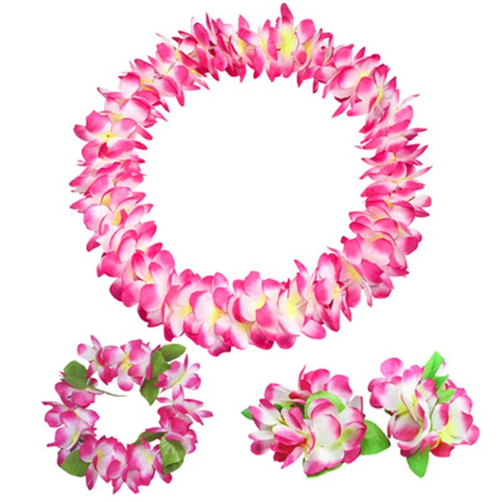 Beach Fashion Hawaiian Style For Women Artificial Flowers Gift Performance Accessories Wristband Garland Necklace Headband