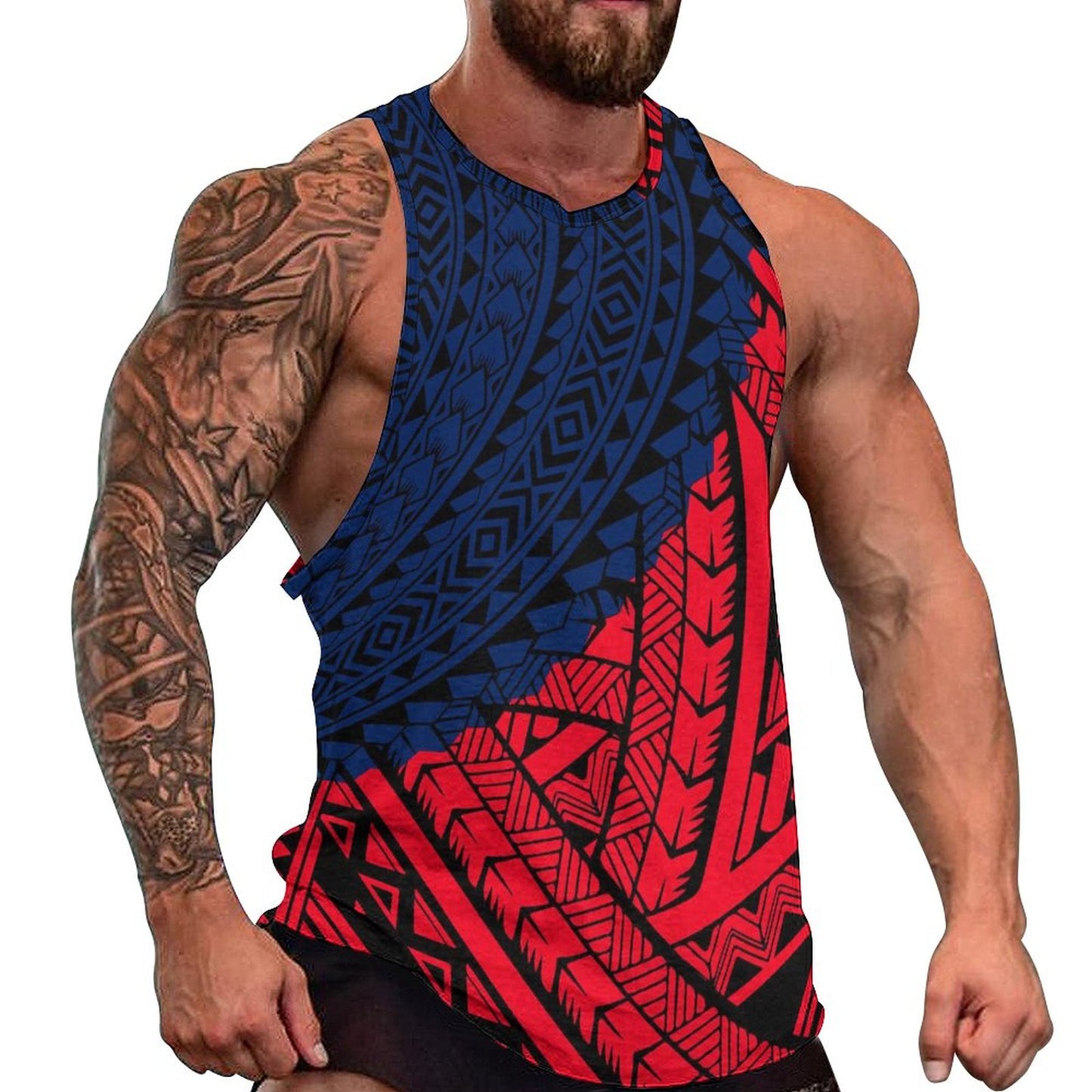 Polynesian Tribal Tank Tops Samoan Men Singlets Island Wear