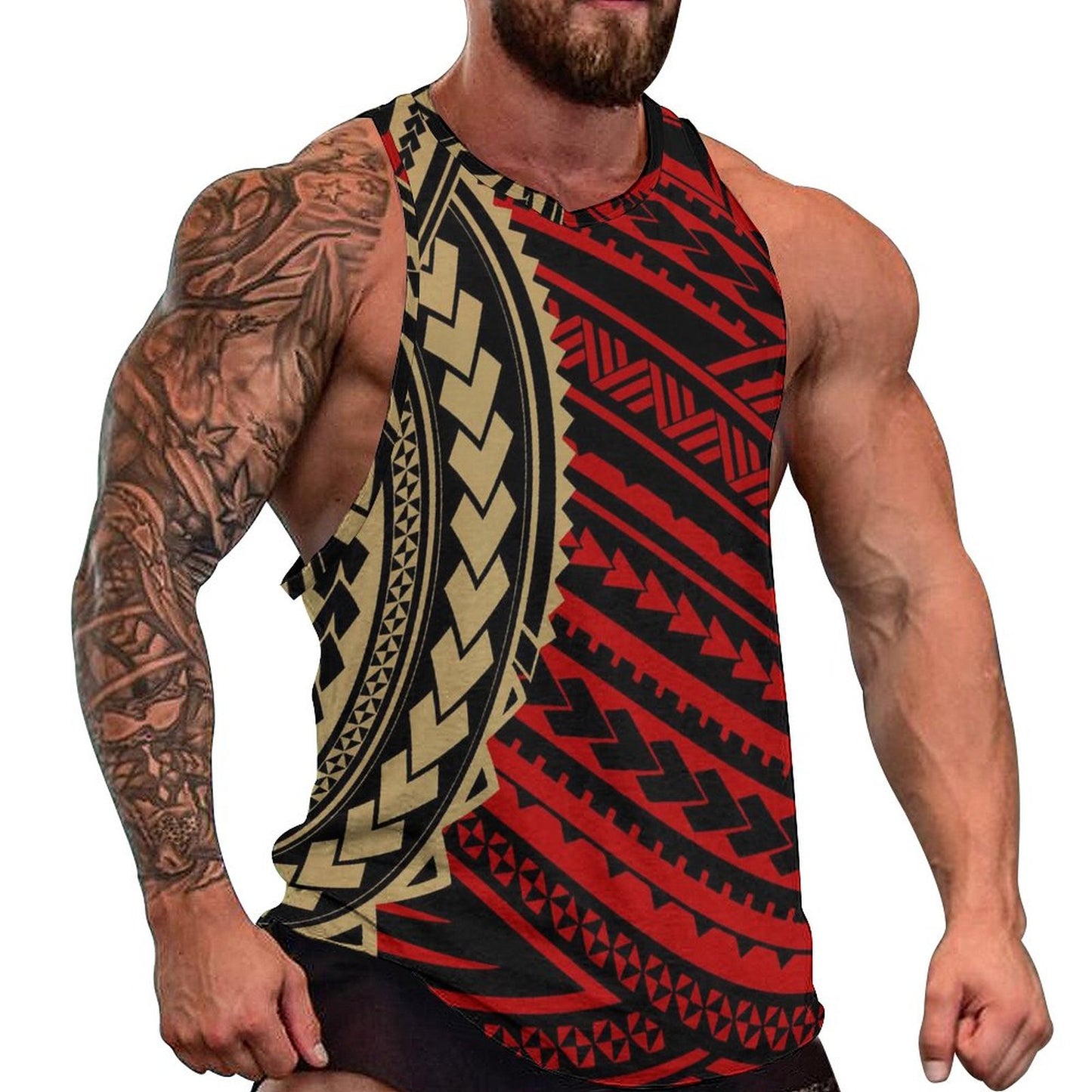 Polynesian Tribal Tank Tops Samoan Men Singlets Island Wear