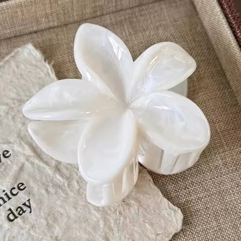 Korean Hawaiian Gradient Flower Hair Claw Clip For Women Girl Fashion Plastic Non Slip Hold Hairpin Barrette Hair Accessories