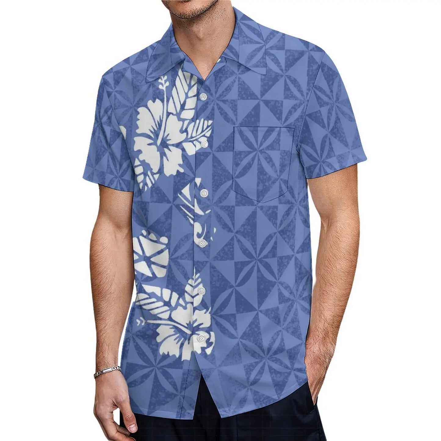 Custom Samoan Dress Women'S Off-The-Shoulder Dress Hawaiian Party Fishtail Skirt And Men'S Shirt Polynesian Couple Suit