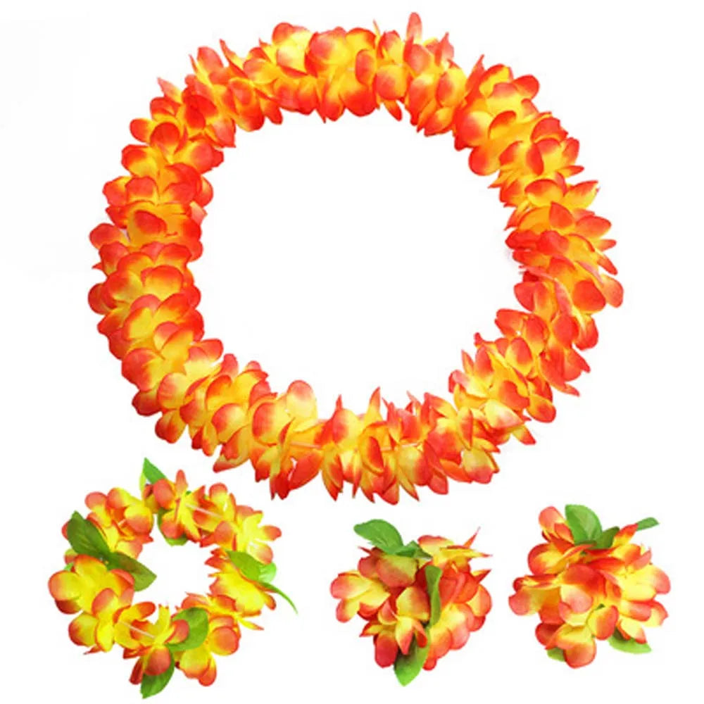 Beach Fashion Hawaiian Style For Women Artificial Flowers Gift Performance Accessories Wristband Garland Necklace Headband