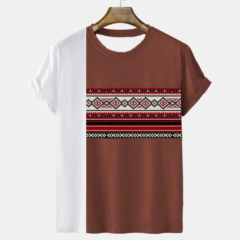 New Summer Tribal Ethnic Style Pattern Tshirt For Men 3D Print Men Women Short Sleeve Oversized Harajuku Tshirts Tee Top