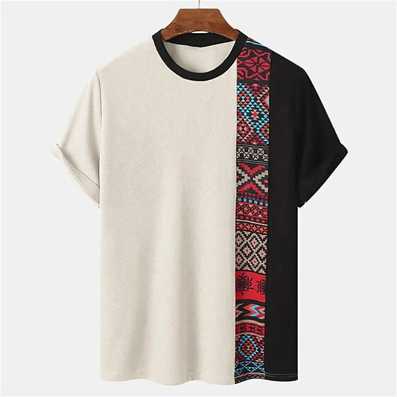 New Summer Tribal Ethnic Style Pattern Tshirt For Men 3D Print Men Women Short Sleeve Oversized Harajuku Tshirts Tee Top