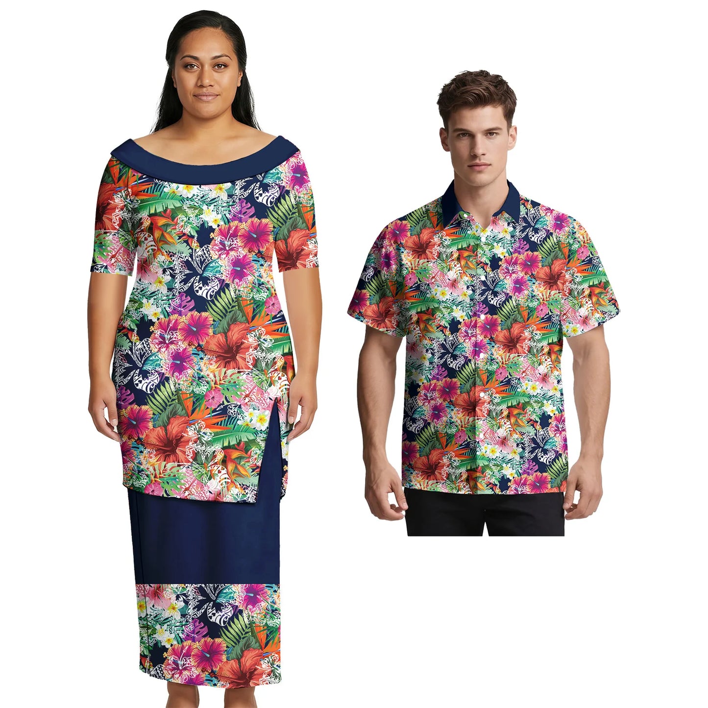 2026 Brand New Design Custom Pattern Samoan Elegant Women Skirts Hawaiian Handsome Men Shirts Polynesian Sweet Lovers Clothing