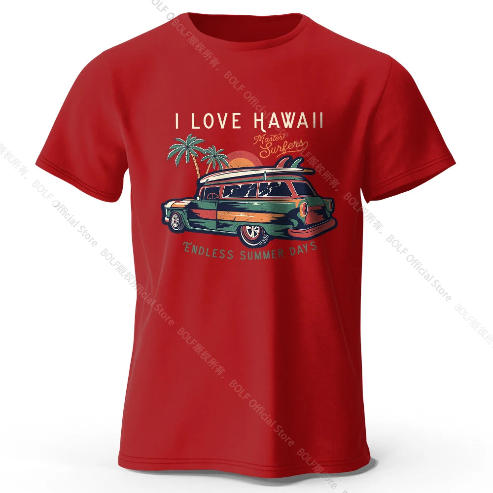 Hawaiian Holiday Printed Unisex Men Women T-Shirt Tees Tops 100% Cotton Aloha Flower Graphic Luau Party Outfit