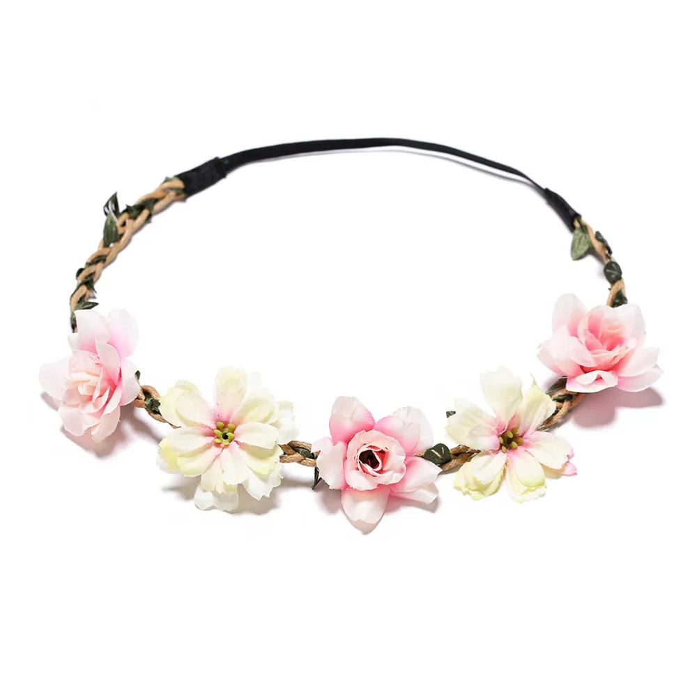 Hawaiian Wreath Bride Wedding Hair Accessories Simulation Flower Crown Headwear Children's Photo Hair Accessories Headbands