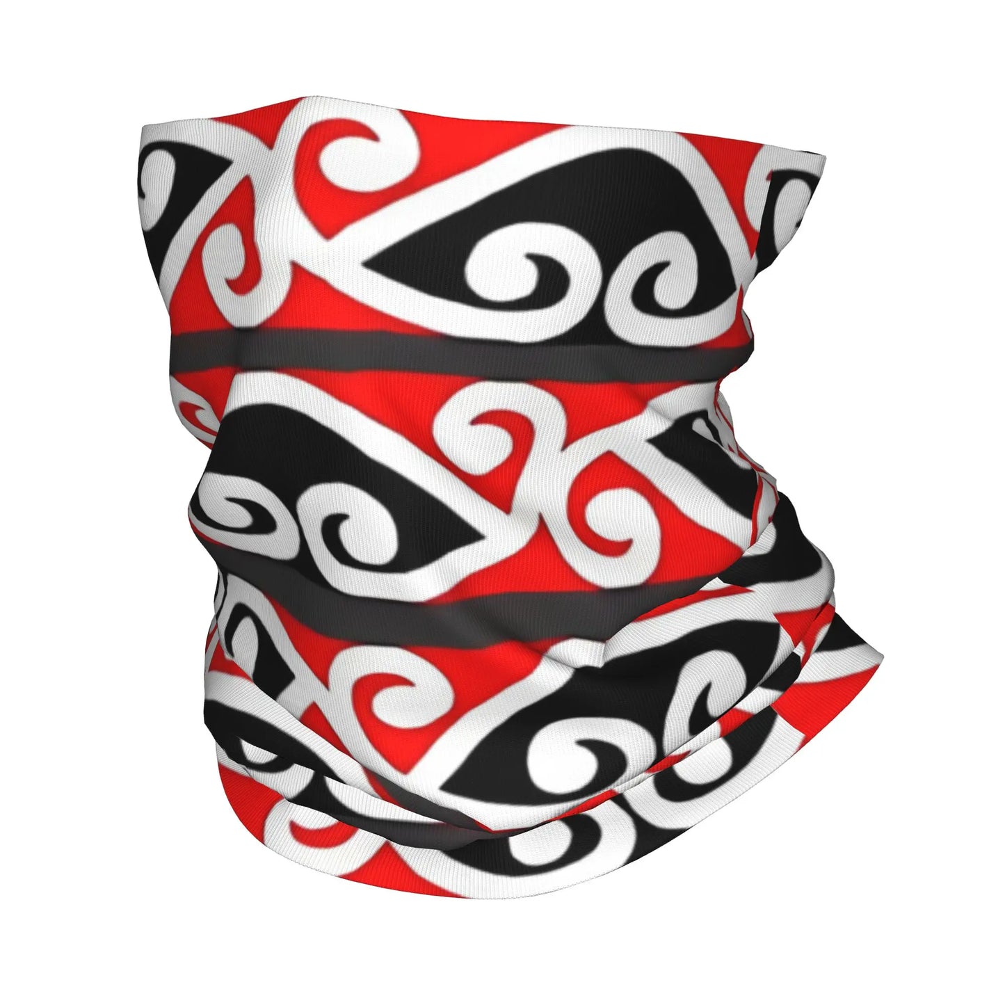 Custom Tribal Maori Warrior Bandana Neck Warmer Women Men Winter Ski Tube Scarf Gaiter Art Pattern Proud Face Cover