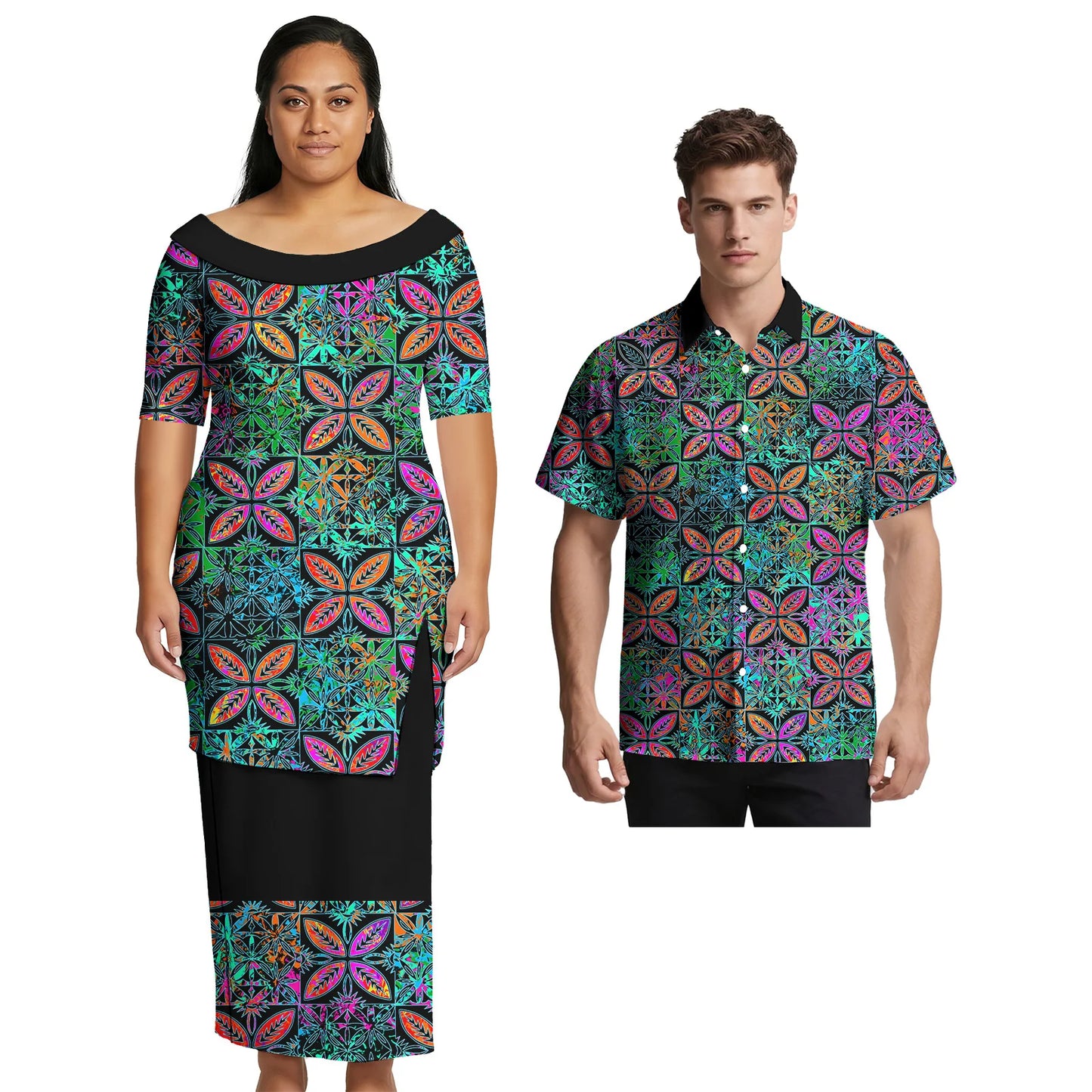 2026 Brand New Design Custom Pattern Samoan Elegant Women Skirts Hawaiian Handsome Men Shirts Polynesian Sweet Lovers Clothing