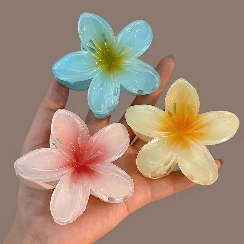 Hawaiian Flower Hair Claw Clips Large Claw for Thick/Thin Hairpins for Women Girls Barrettes Beach Summer Hair Accessories Gifts