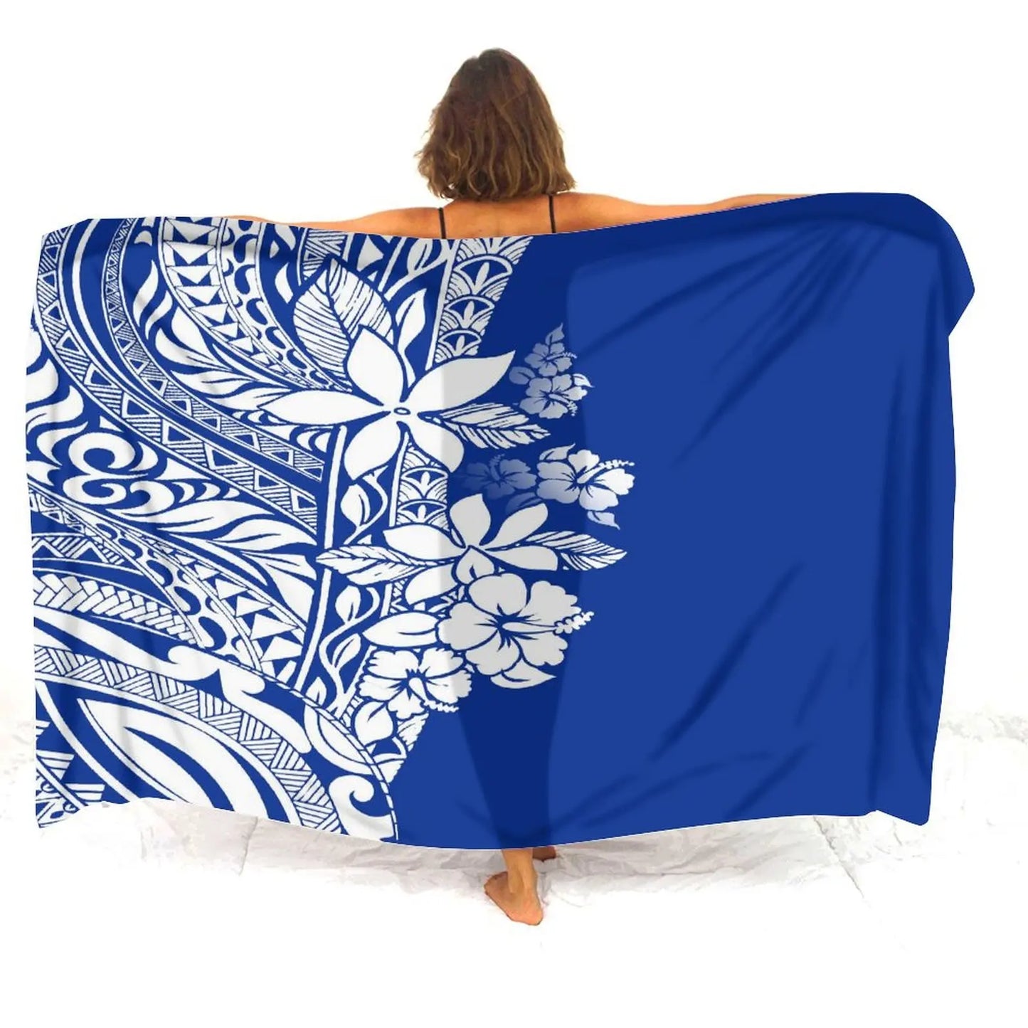 Custom Wholesale Polynesian Ladies Sarong Samoan Vintage Tribal Print Custom Sarong Style Shawl Summer Seaside Elegant Coat