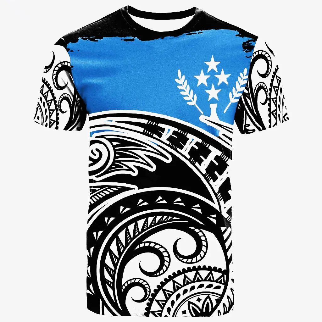 Pohnpei Polynesian Culture Tribal Island Retro Tattoo 3d Printing Men's And Women's Summer Streetwear Short-sleeved T-shirt