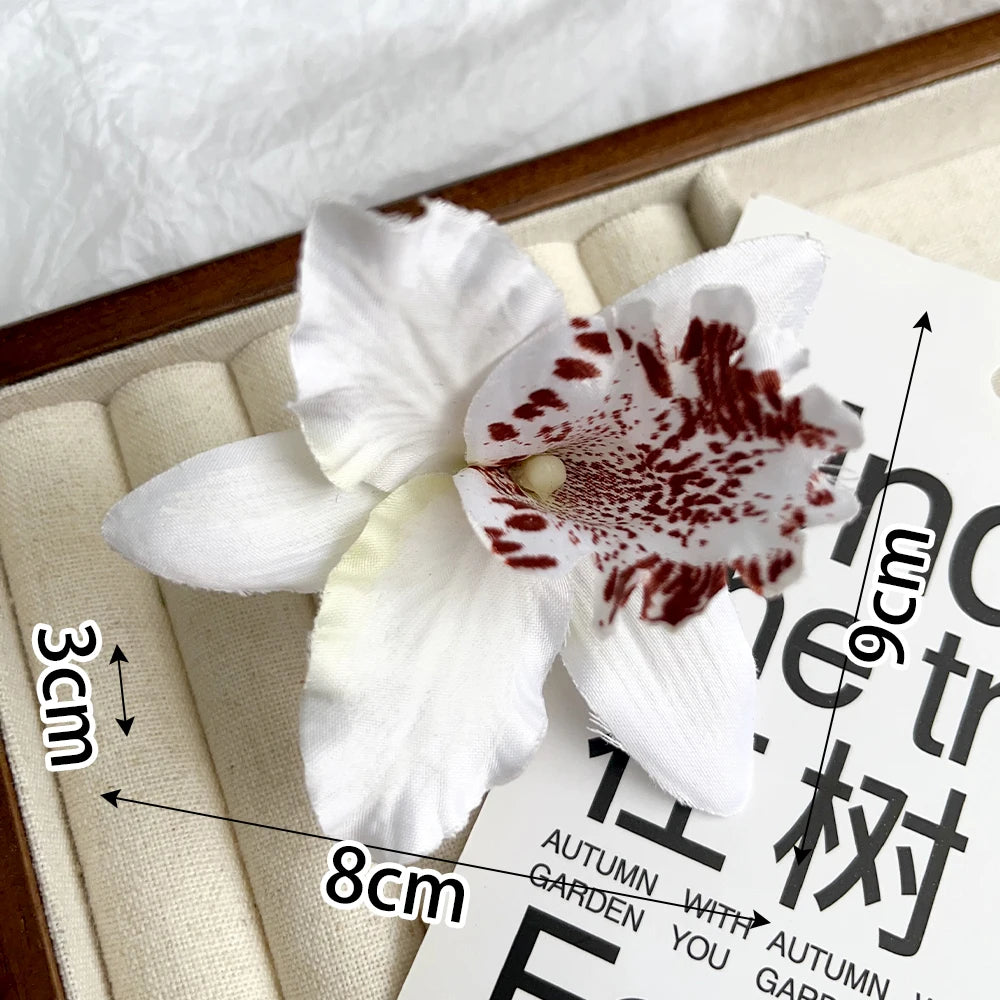 Hawaiian Orchid Flowers Hair Clips Bride Flowers Hair Clips Sweet Hairpins Barrettes Beach Vacation Headwear Hairs Accessories