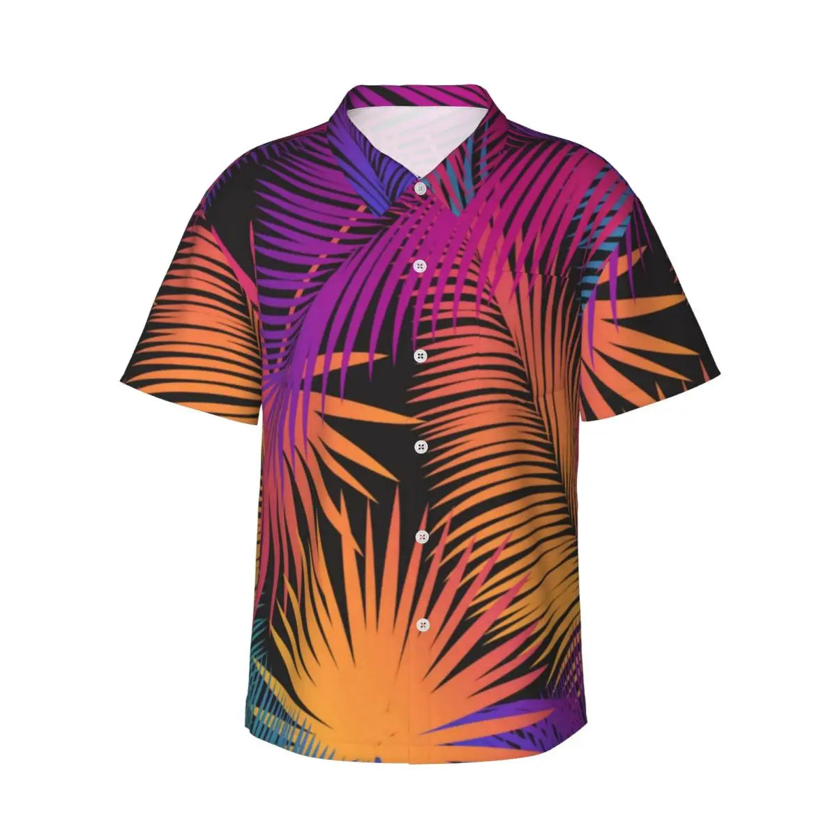 Hawaiian Shirt Vacation Tropical Palm Leaves Blouses Hawaiian Flowers Vintage Casual Shirts Men Short-Sleeve Streetwear Clothing