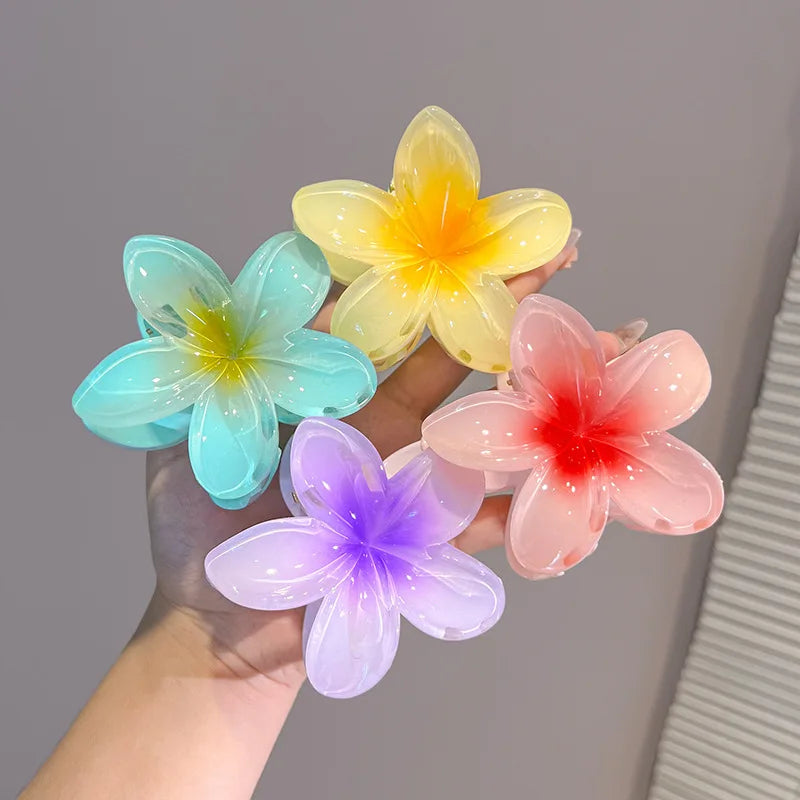 Hawaiian Flower Hair Claw Clips Large Claw for Thick/Thin Hairpins for Women Girls Barrettes Beach Summer Hair Accessories Gifts