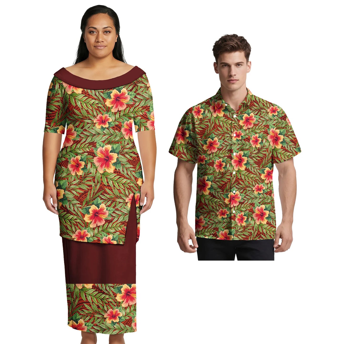 2026 Brand New Design Custom Pattern Samoan Elegant Women Skirts Hawaiian Handsome Men Shirts Polynesian Sweet Lovers Clothing