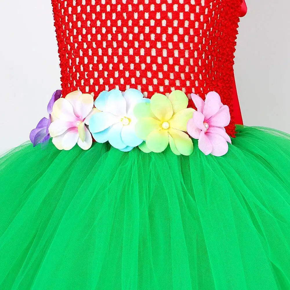 Hawaiian Hula Dresses for Girls Hawaii Lilo Tutu Dress Kids Hula Show Costumes Children Halloween Luau Dance Ballet Tutus Outfit