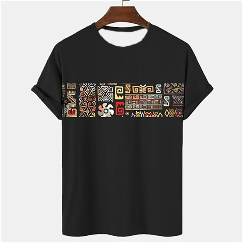 New Summer Tribal Ethnic Style Pattern Tshirt For Men 3D Print Men Women Short Sleeve Oversized Harajuku Tshirts Tee Top