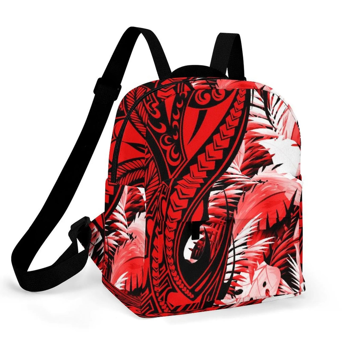 Custom Polynesian Women'S Casual Backpack Samoan Tribal Floral Print Artistic Pattern Design Fashionable Compact Backpack