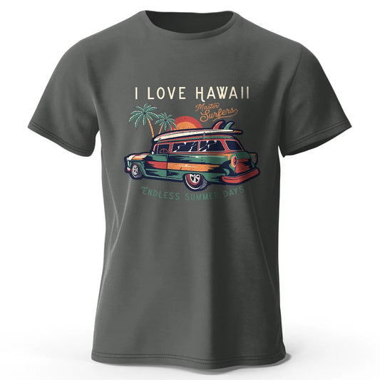 Hawaiian Holiday Printed Unisex Men Women T-Shirt Tees Tops 100% Cotton Aloha Flower Graphic Luau Party Outfit
