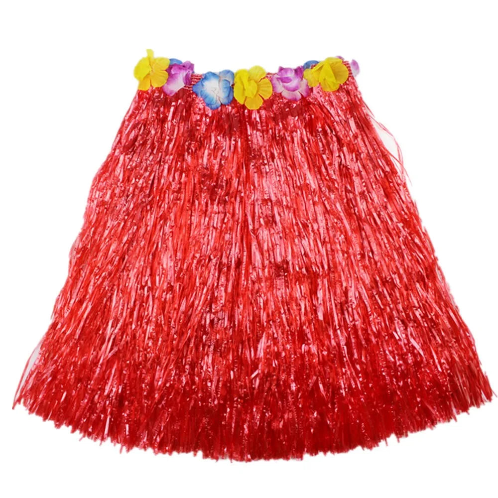 Ladies Women Hawaii Fancy Dress Grass Skirt Hula Hawaiian Full Charming 40CM