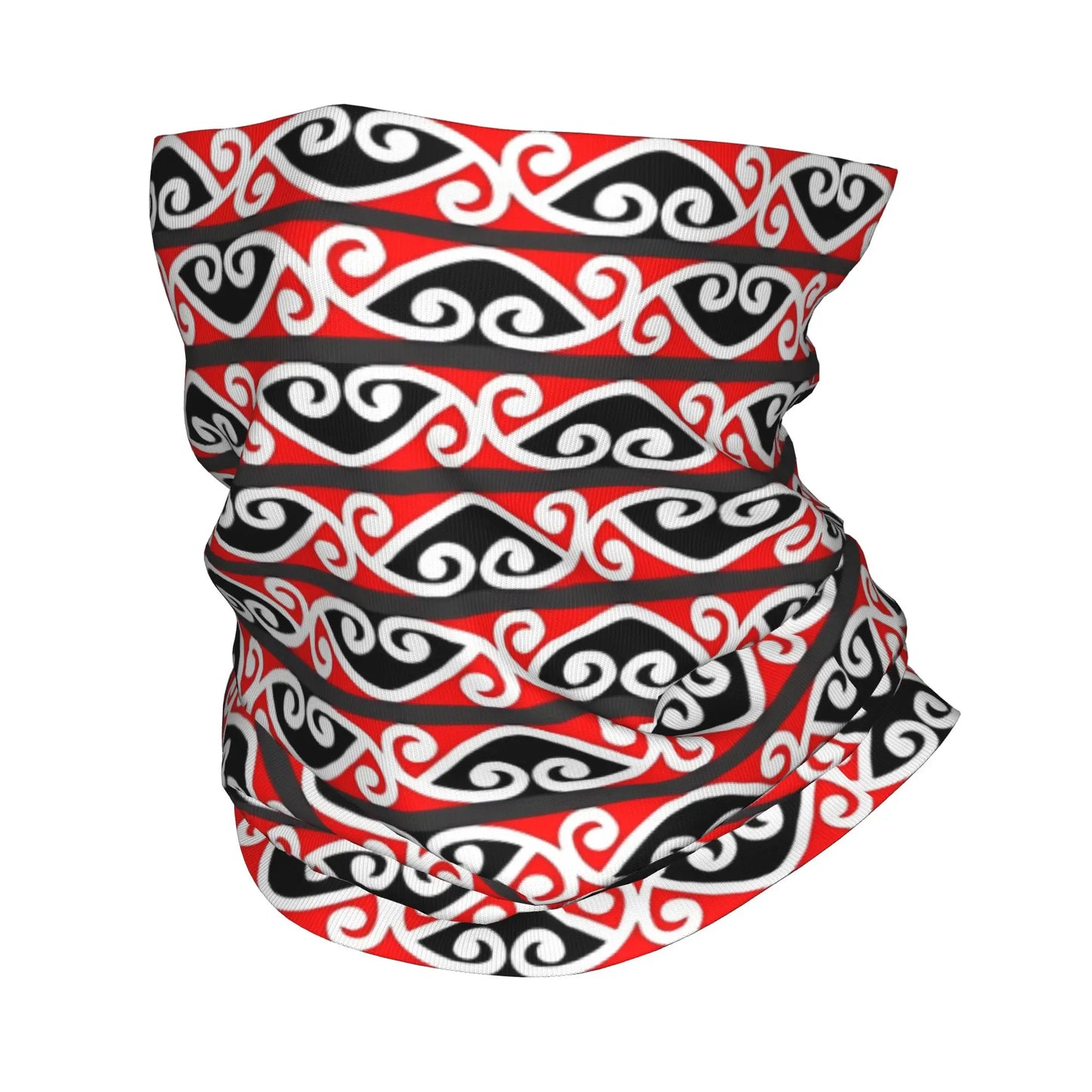 Custom Tribal Maori Warrior Bandana Neck Warmer Women Men Winter Ski Tube Scarf Gaiter Art Pattern Proud Face Cover