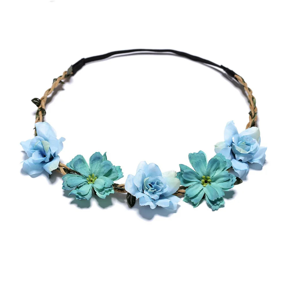 Hawaiian Wreath Bride Wedding Hair Accessories Simulation Flower Crown Headwear Children's Photo Hair Accessories Headbands