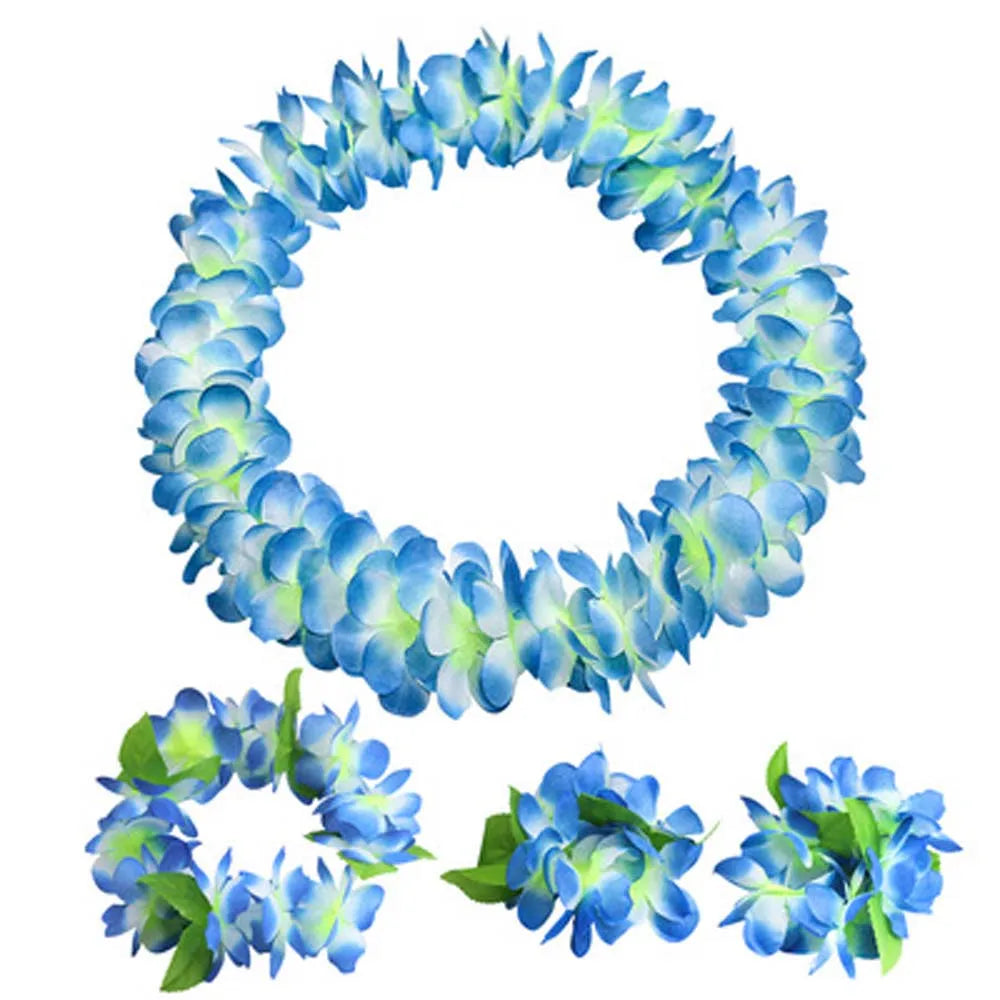Beach Fashion Hawaiian Style For Women Artificial Flowers Gift Performance Accessories Wristband Garland Necklace Headband