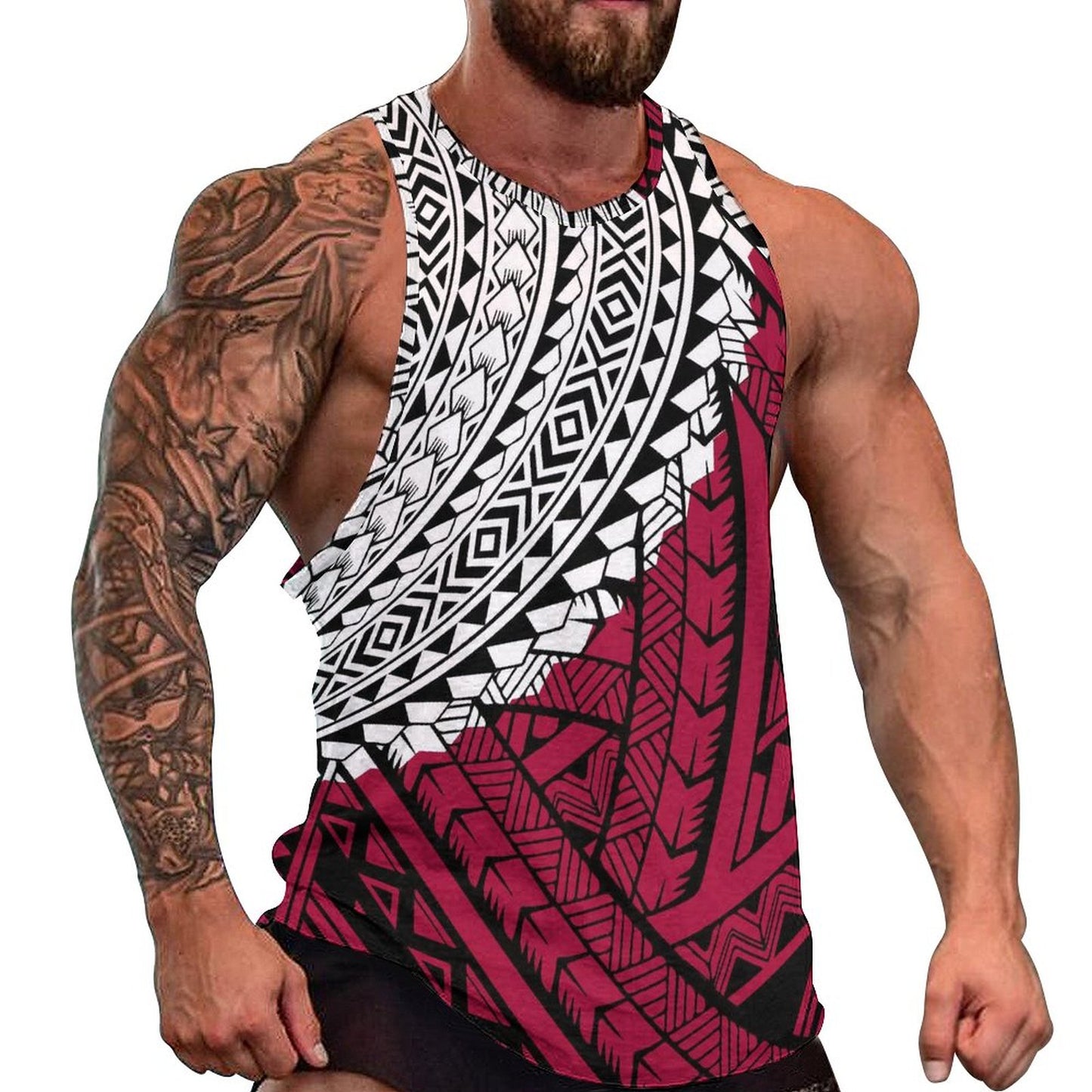 Polynesian Tribal Tank Tops Samoan Men Singlets Island Wear