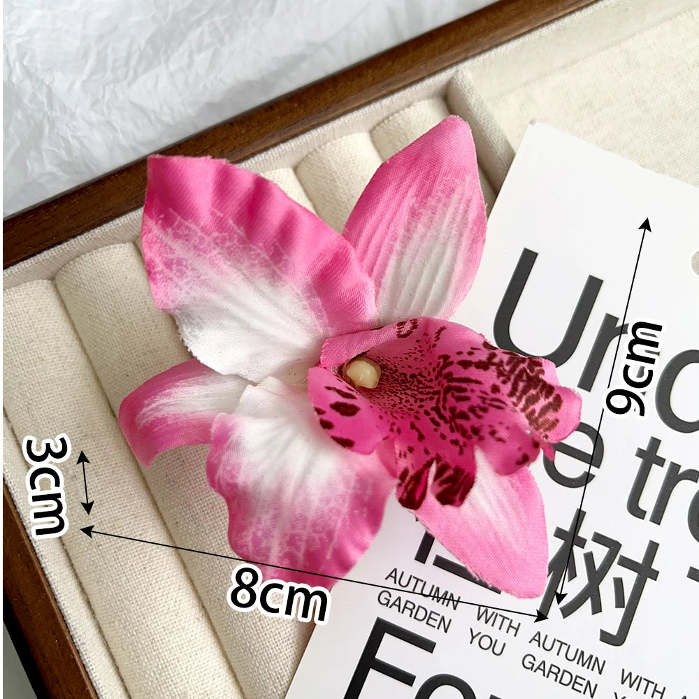 Hawaiian Orchid Flowers Hair Clips Bride Flowers Hair Clips Sweet Hairpins Barrettes Beach Vacation Headwear Hairs Accessories