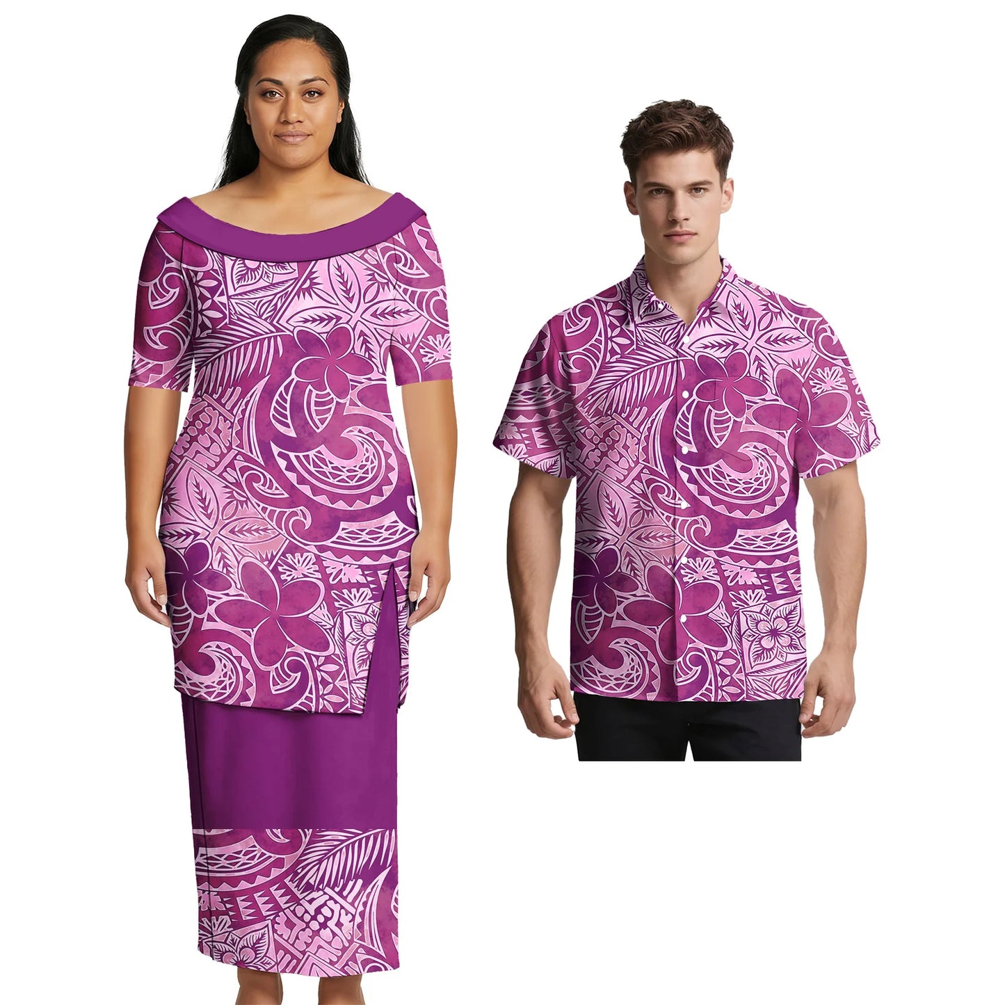 2026 Brand New Design Custom Pattern Samoan Elegant Women Skirts Hawaiian Handsome Men Shirts Polynesian Sweet Lovers Clothing
