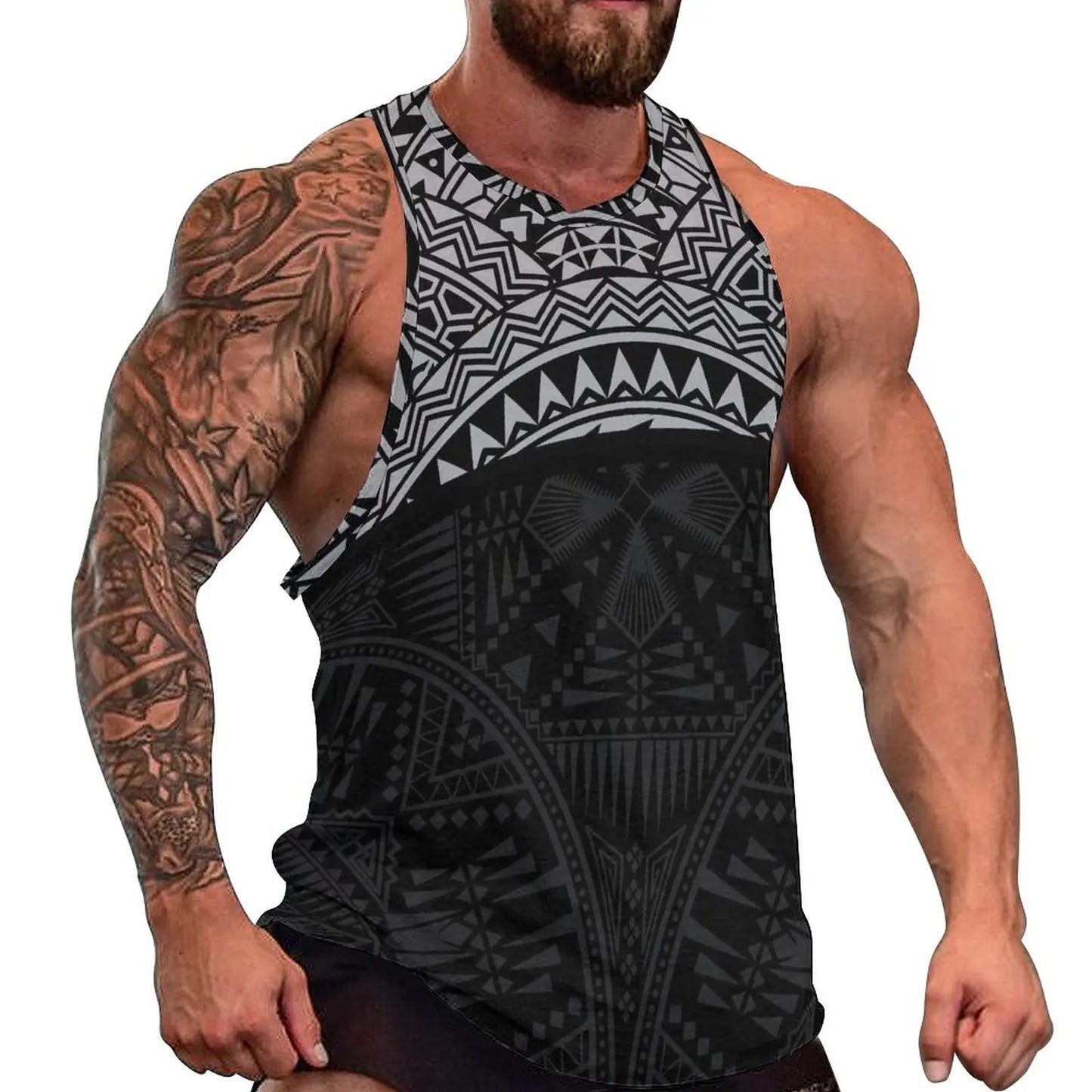 Polynesian Tribal Tank Tops Samoan Men Singlets Island Wear
