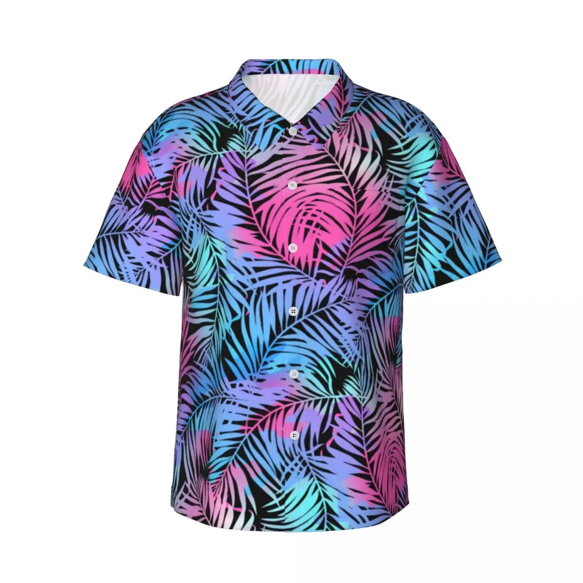 Hawaiian Shirt Vacation Tropical Palm Leaves Blouses Hawaiian Flowers Vintage Casual Shirts Men Short-Sleeve Streetwear Clothing