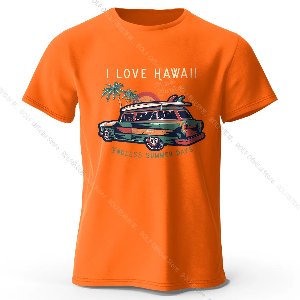 Hawaiian Holiday Printed Unisex Men Women T-Shirt Tees Tops 100% Cotton Aloha Flower Graphic Luau Party Outfit