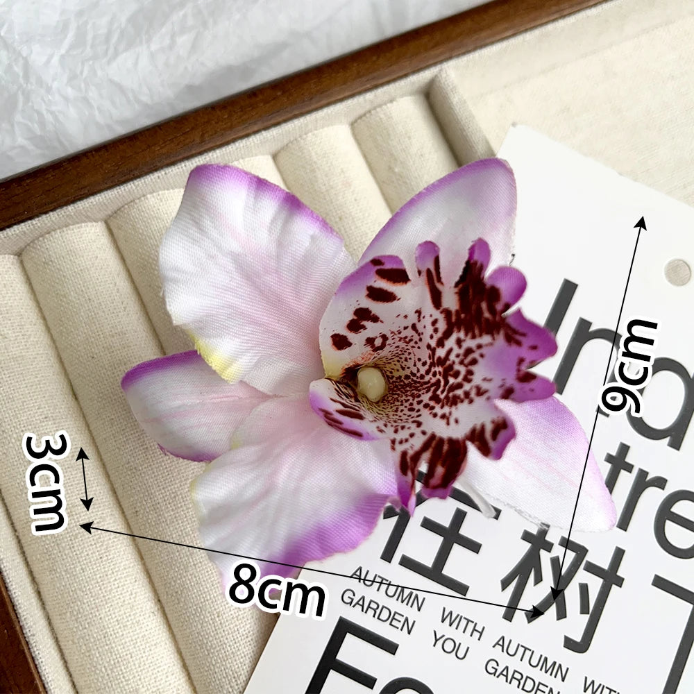 Hawaiian Orchid Flowers Hair Clips Bride Flowers Hair Clips Sweet Hairpins Barrettes Beach Vacation Headwear Hairs Accessories