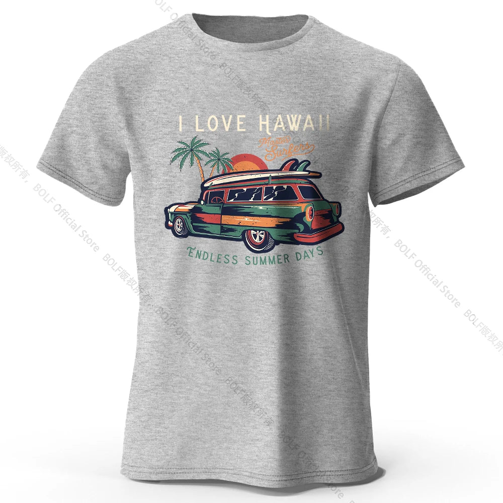 Hawaiian Holiday Printed Unisex Men Women T-Shirt Tees Tops 100% Cotton Aloha Flower Graphic Luau Party Outfit