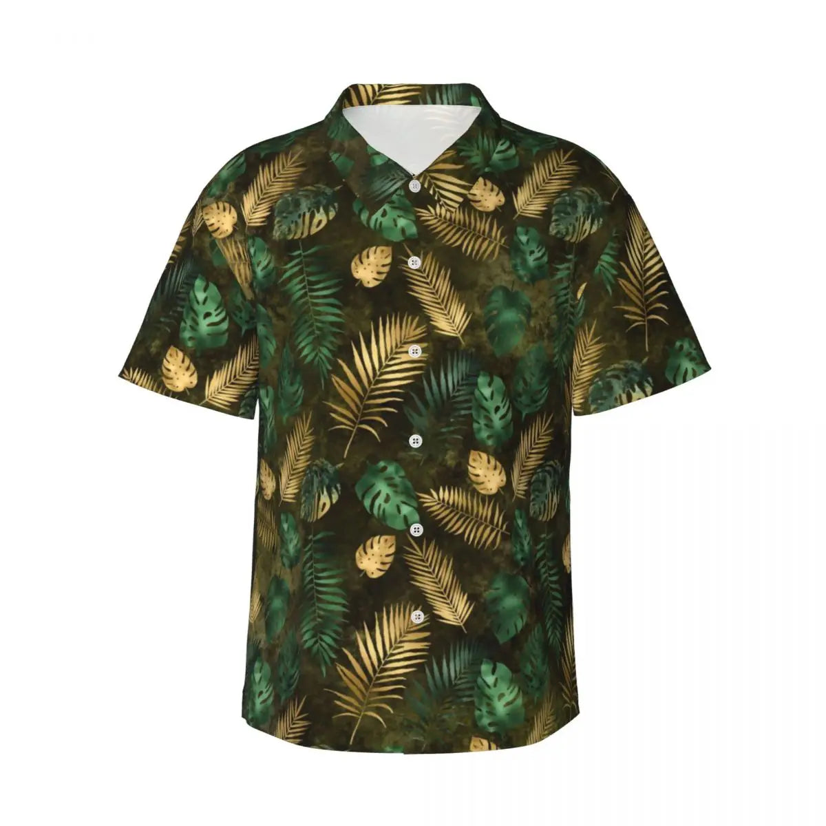 Hawaiian Shirt Vacation Tropical Palm Leaves Blouses Hawaiian Flowers Vintage Casual Shirts Men Short-Sleeve Streetwear Clothing