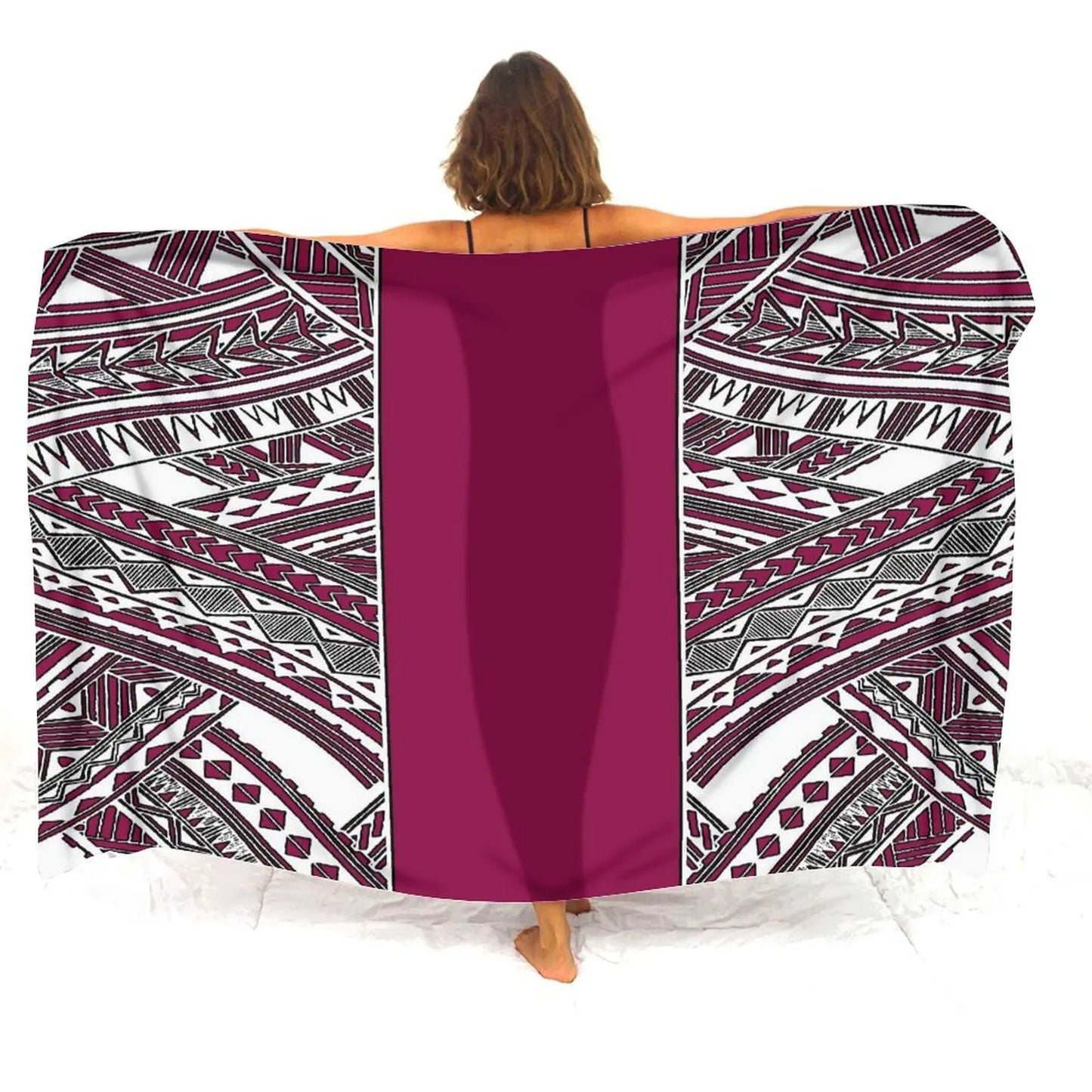 Custom Wholesale Polynesian Ladies Sarong Samoan Vintage Tribal Print Custom Sarong Style Shawl Summer Seaside Elegant Coat