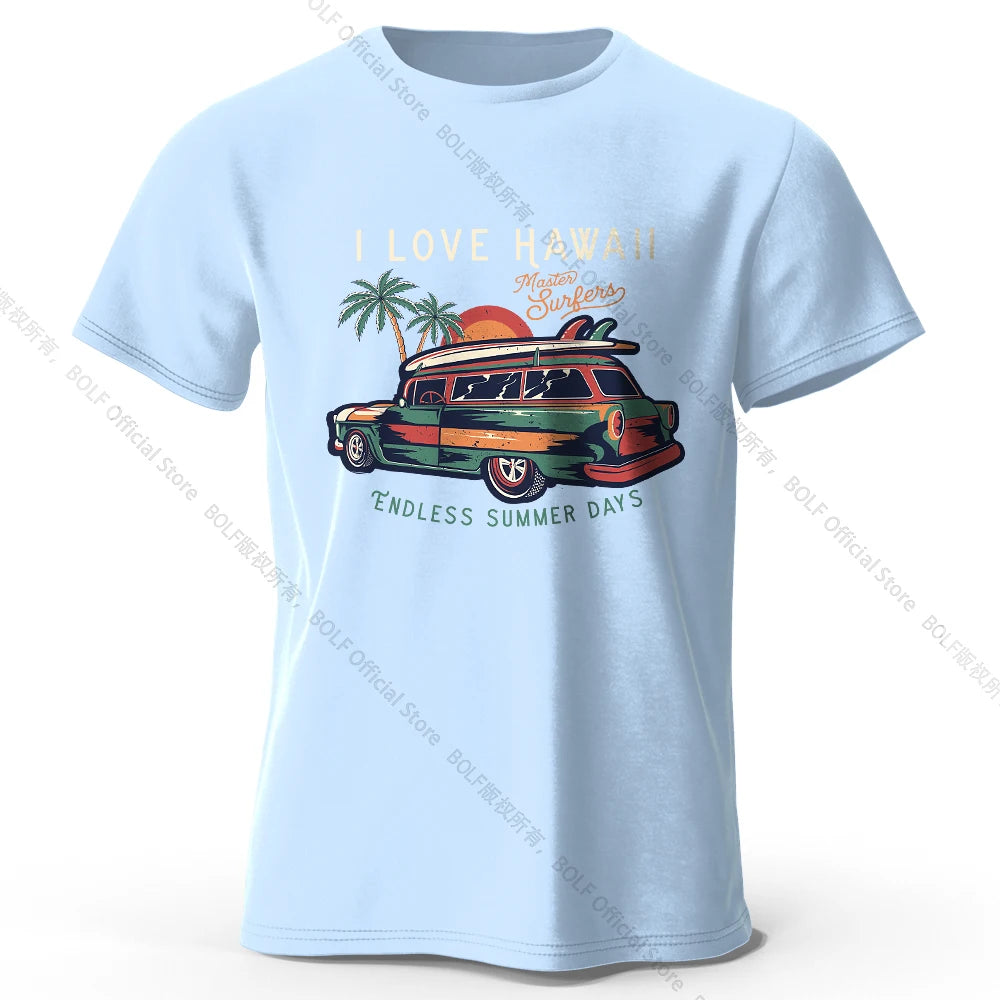 Hawaiian Holiday Printed Unisex Men Women T-Shirt Tees Tops 100% Cotton Aloha Flower Graphic Luau Party Outfit