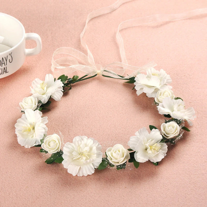 Hawaiian Wreath Bride Wedding Hair Accessories Simulation Flower Crown Headwear Children's Photo Hair Accessories Headbands