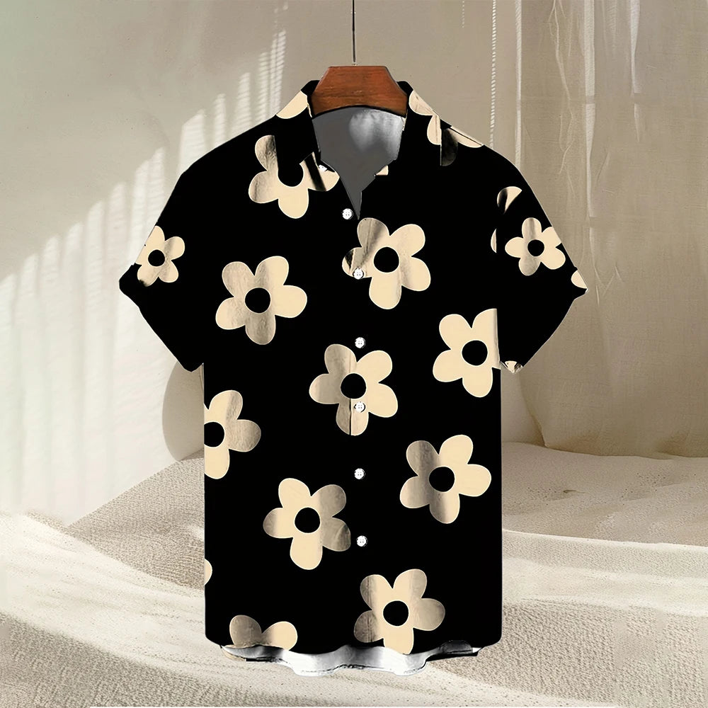 Hawaiian Holiday Men's Shirt Floral 3D Printed Summer Loose Breathable Short Sleeve Beach Shirt Fashion Party Causal Lapel Tops